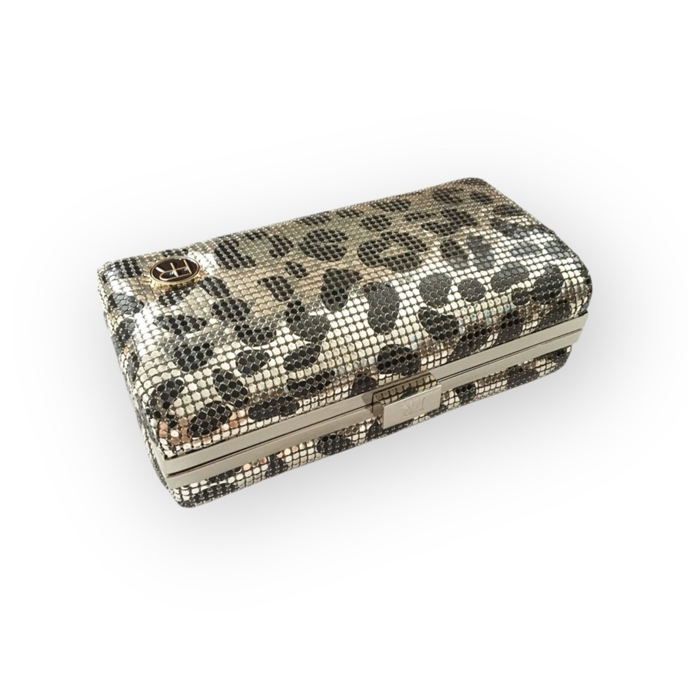 Rare: new Felix Rey ☻ Jungle Mesh Minaudière Box Clutch Handbag Bag ☻ Leopard - Picture 3 of 16